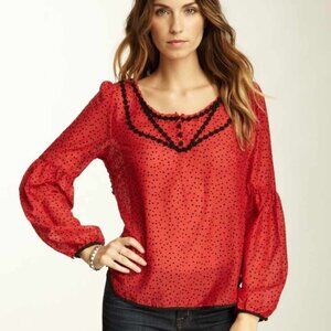 ❤️  *Free People* Joanna Bohemian Red/Black Blouse, size Small.